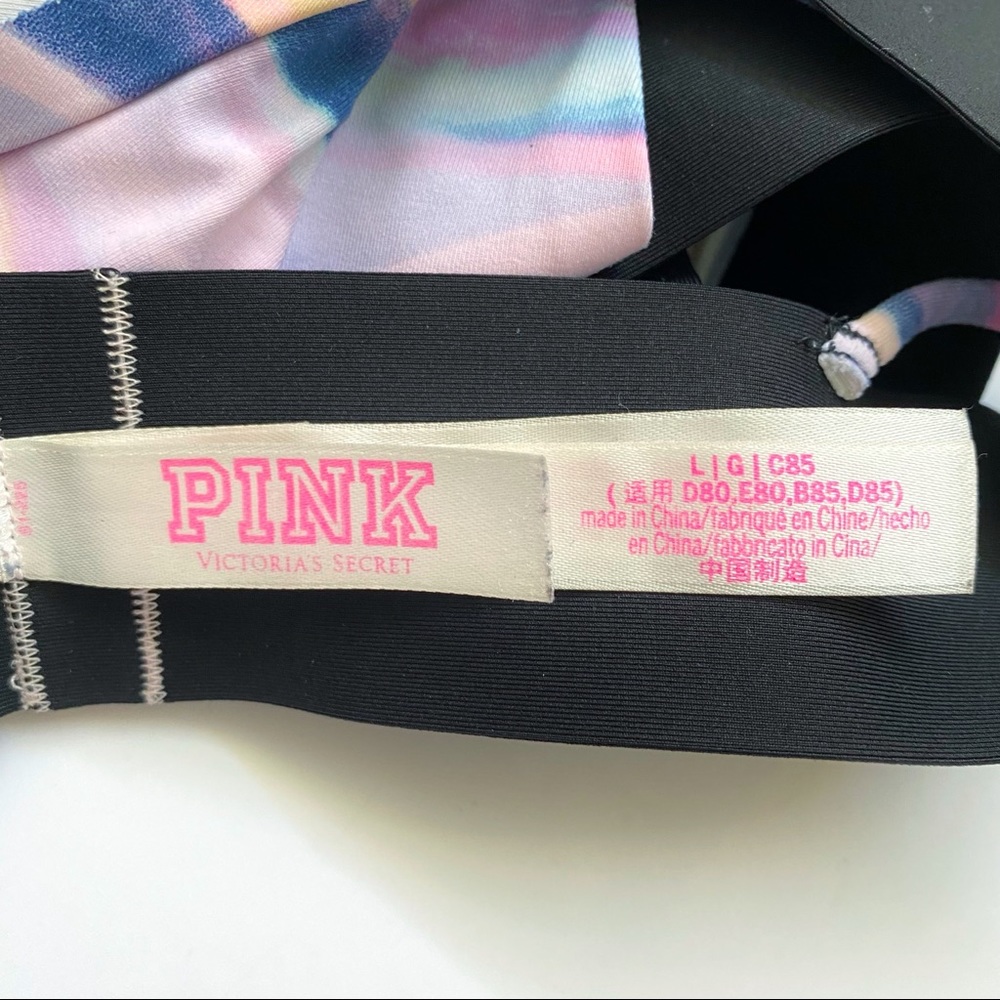 Pink Victoria’s Secret pink purple blue black criss cross strappy back bralette - Picture 4 of 6